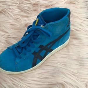Blue high top sneakers